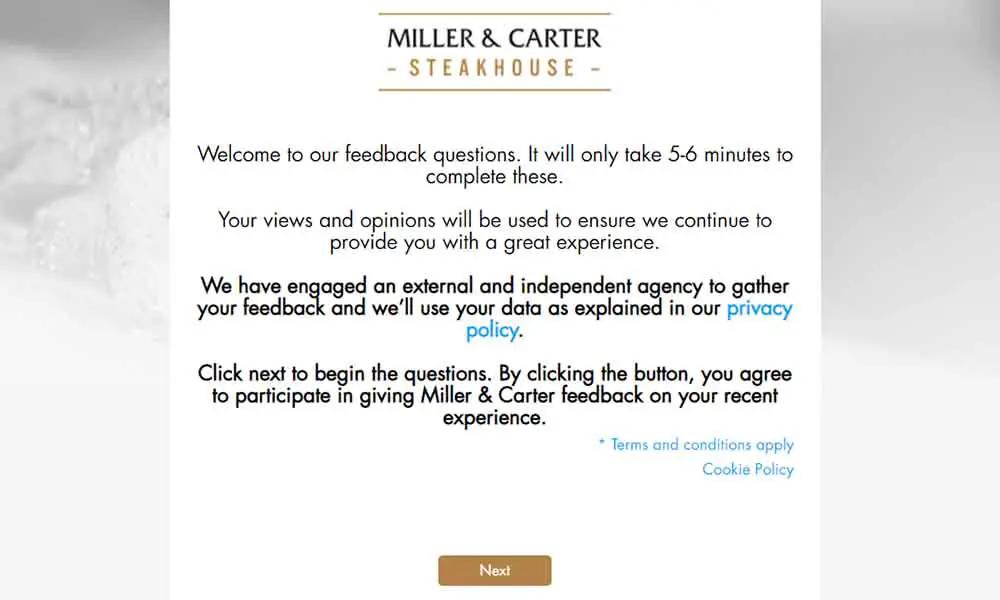 www.guest survey.co.uk miller and carter