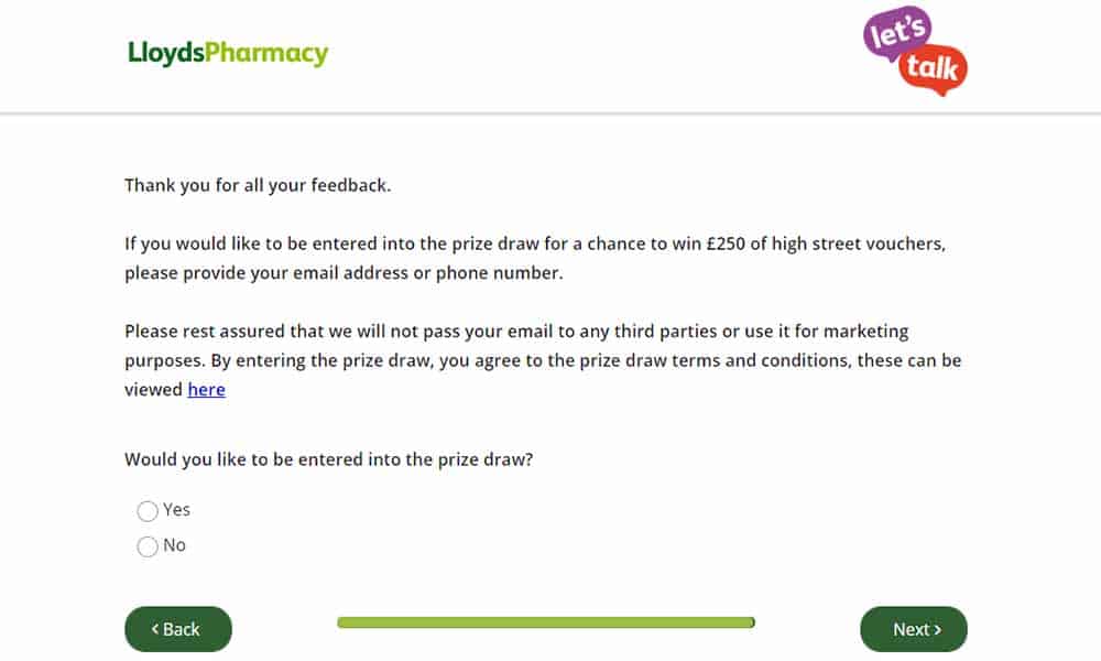 www lloydspharmacy com letstalk survey