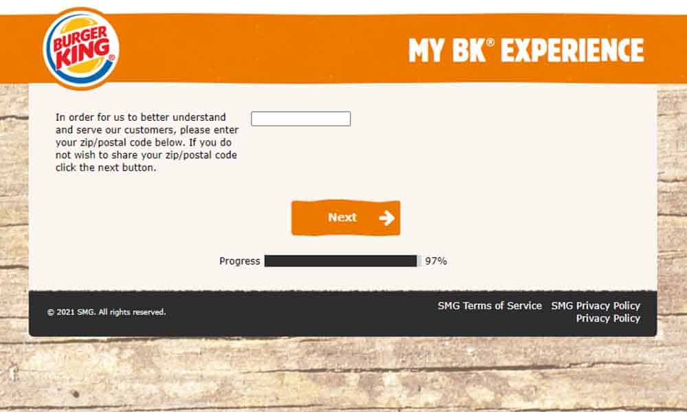 BK customer feedback survey