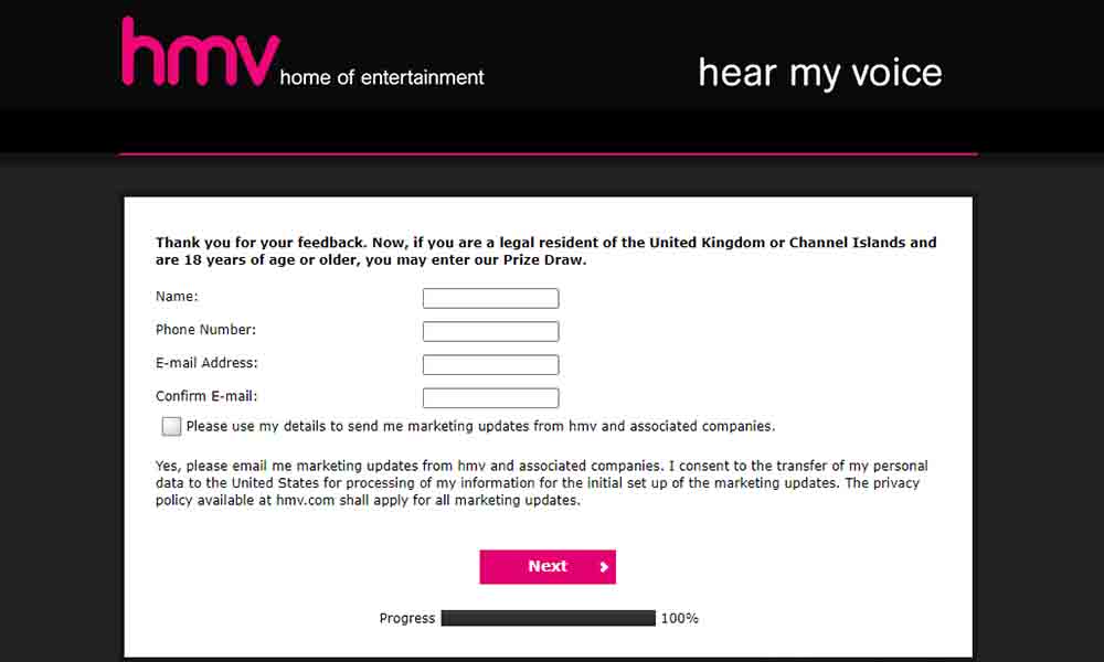 www.hmv-hearmyvoice.com uk survey