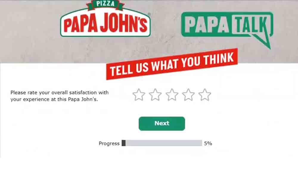 papa johns feedback survey
