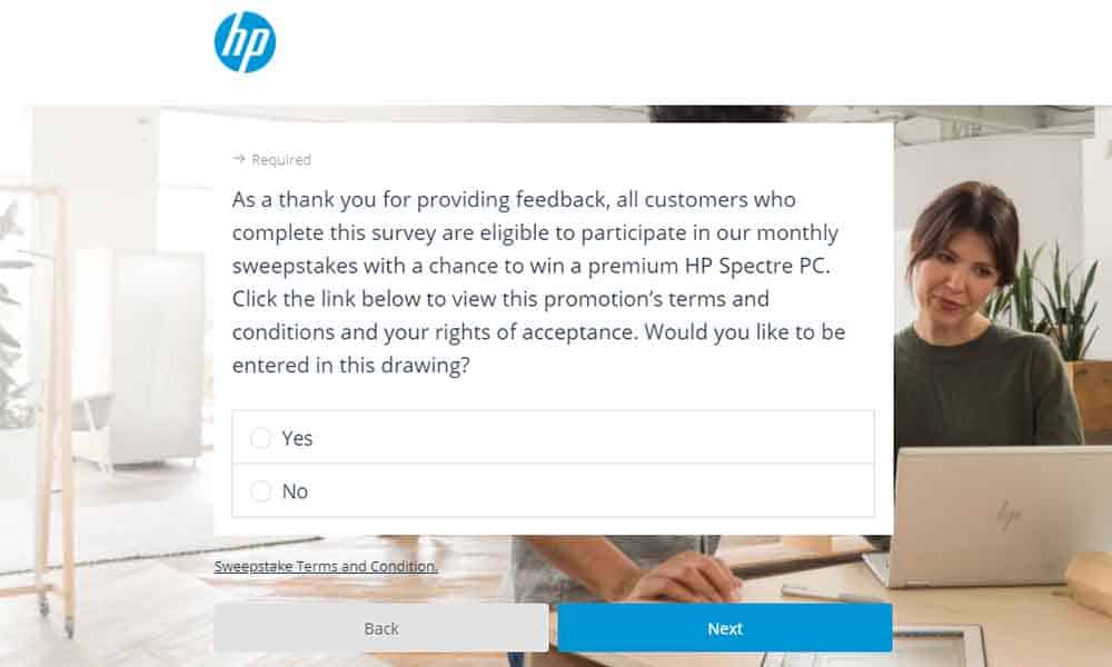 hp repair feedback survey