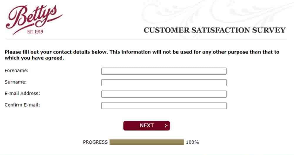 mybettys customer satisfaction survey