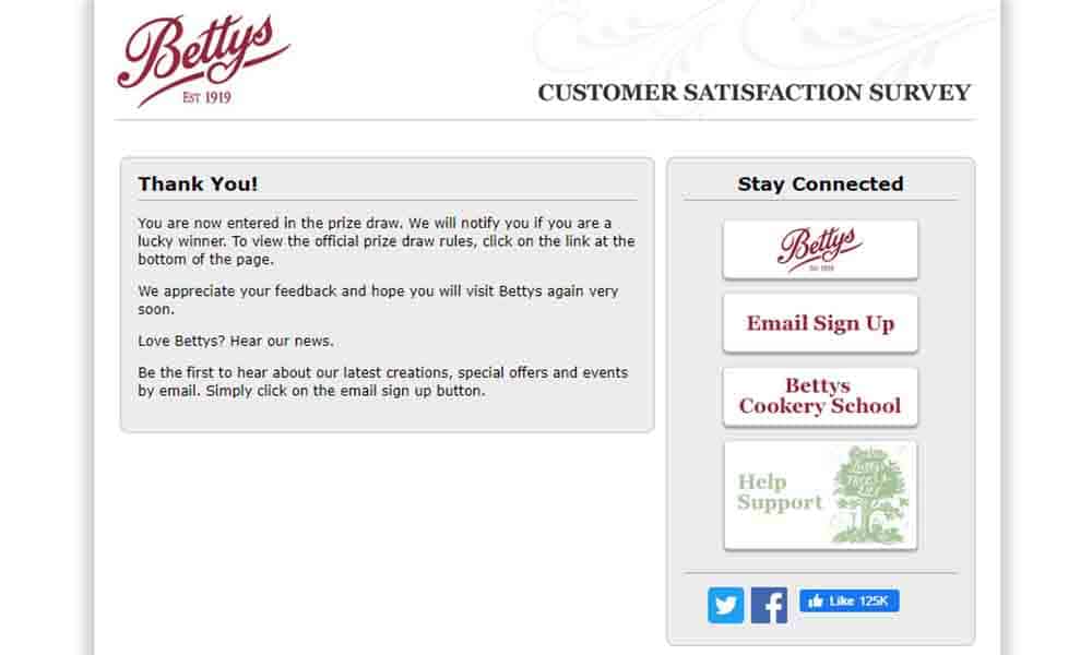 mybettys customer feedback survey