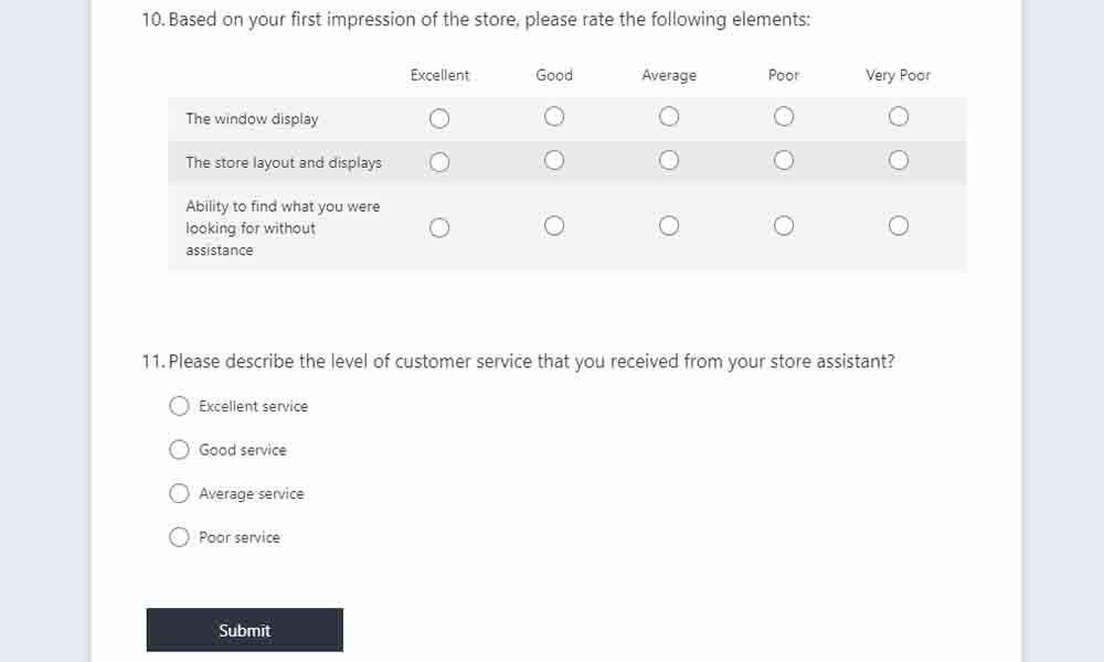 dune customer survey