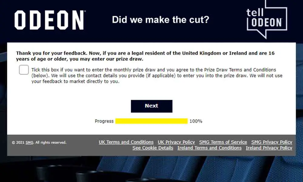 odeon online survey