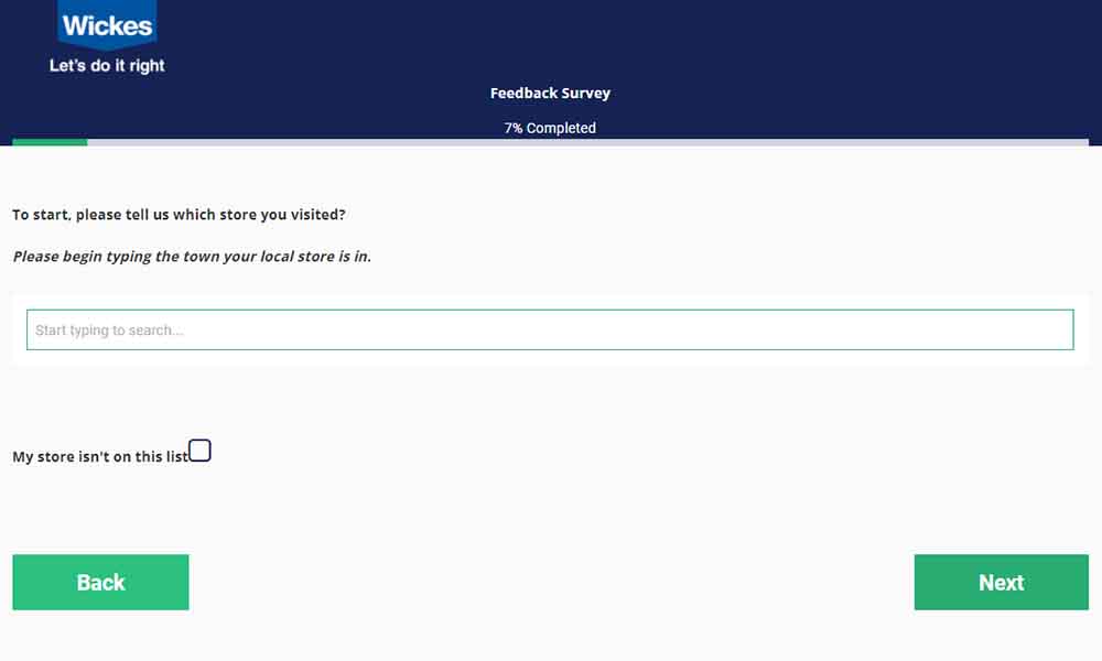 wickes feedback survey