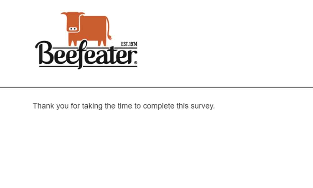 beefeater feedback survey