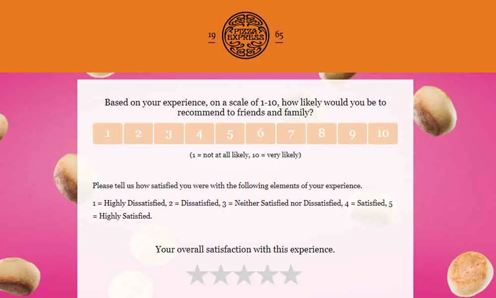 pizza express customer satisfaction survey