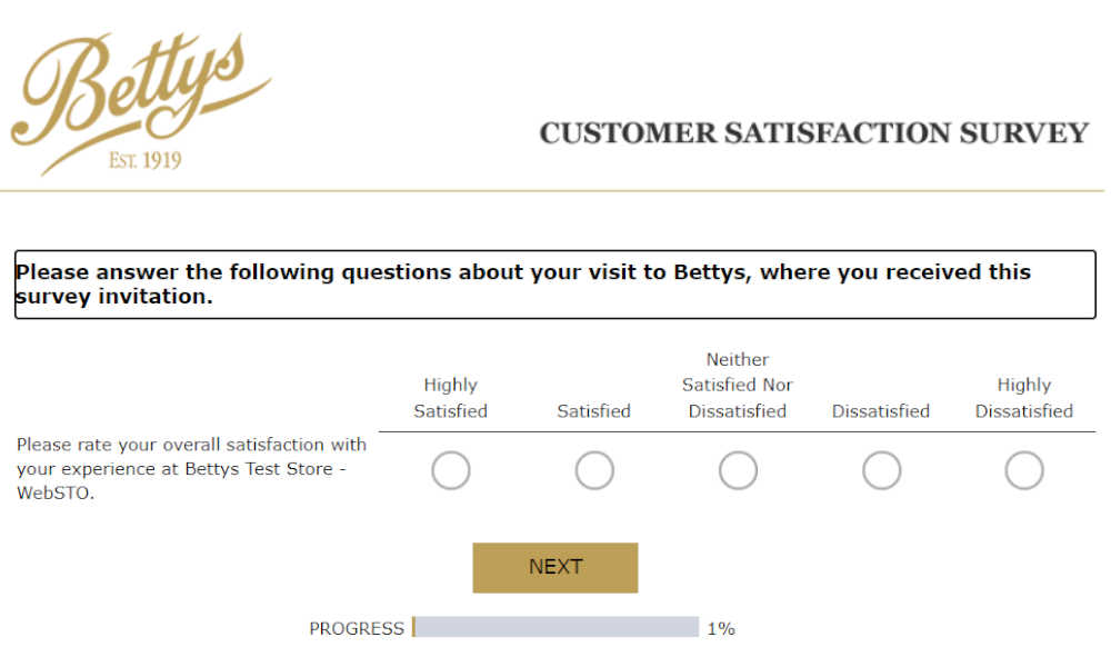 mybettys uk survey